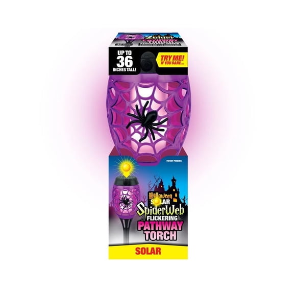 Antorchas Solares con Telaraña de Halloween MAGIC SEASONS para Exterior, Paquete de 12