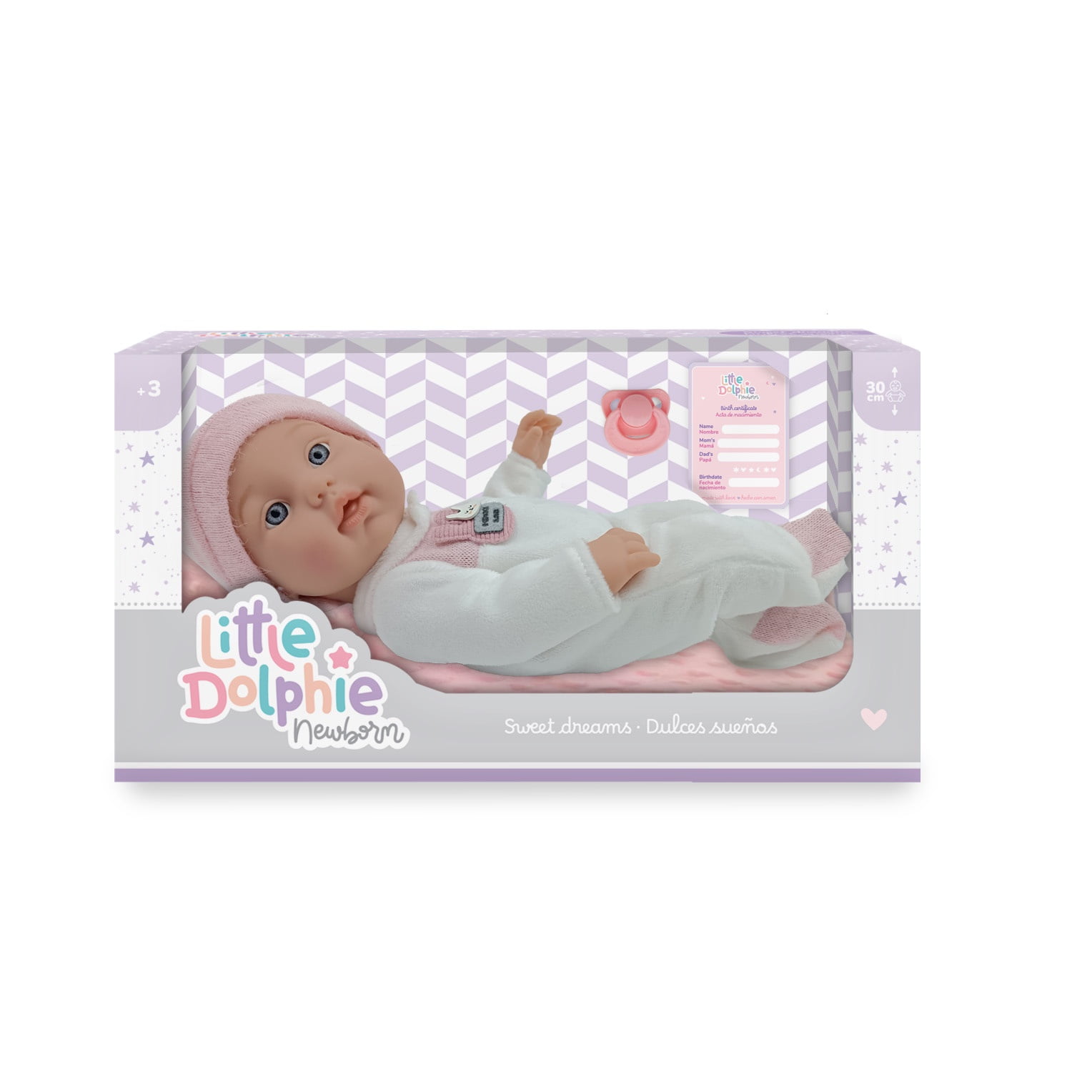 Little Dolphie - Muñeca Reborn Bebé Recién Nacida 30 Cm Vinilo Con Manta