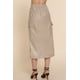 thumbnail image 2 of Saronite Falda Cargo Midi de Piel Sintética Lisa con Bolsillos Laterales, Beige (para Mujer), 2 of 4