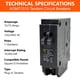 thumbnail image 2 of Interruptor termomagnético FalconSupply HOMT1515 15 A tandem 120 V, 2 of 7