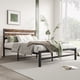 thumbnail image 1 of Full Size Platform Bed Frame with Rustic Vintage Wood Headboard, Strong Metal Slats Support Mattress Foundation, No Box Spring Needed Rustic Brown, 1 of 3