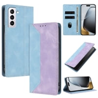 Funda Foxdock Para Samsung Galaxy S21 Fe De Cuero Premium Bicolor Con Ranuras Rfid, Carcasa Tipo Billetera Antigolpes Y Soporte Plegable