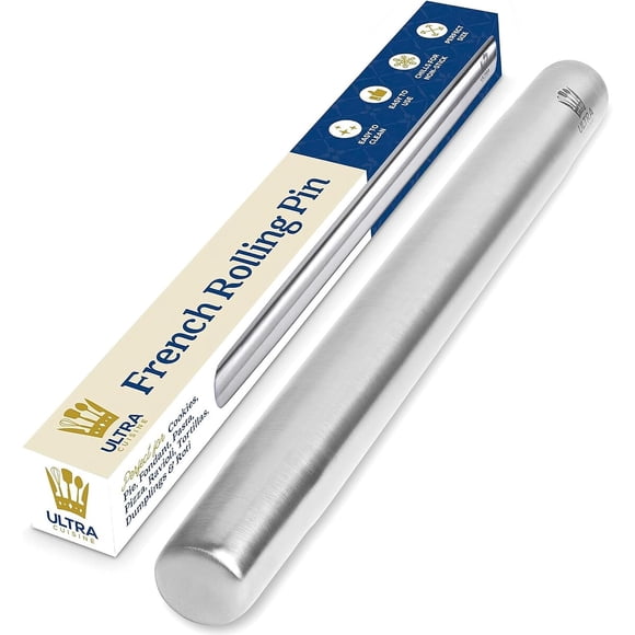 Ultra Cuisine French Rolling Pin for Baking, 15.75-Inch Long