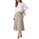 thumbnail image 2 of INSPIRE CHIC Falda de Punto de Cola de Sirena para Mujer Cintura Alta Elástica Elegante Cálida de Invierno Casual Oficina Salir Faldas Maxi de Suéter Grande Albaricoque, 2 of 5
