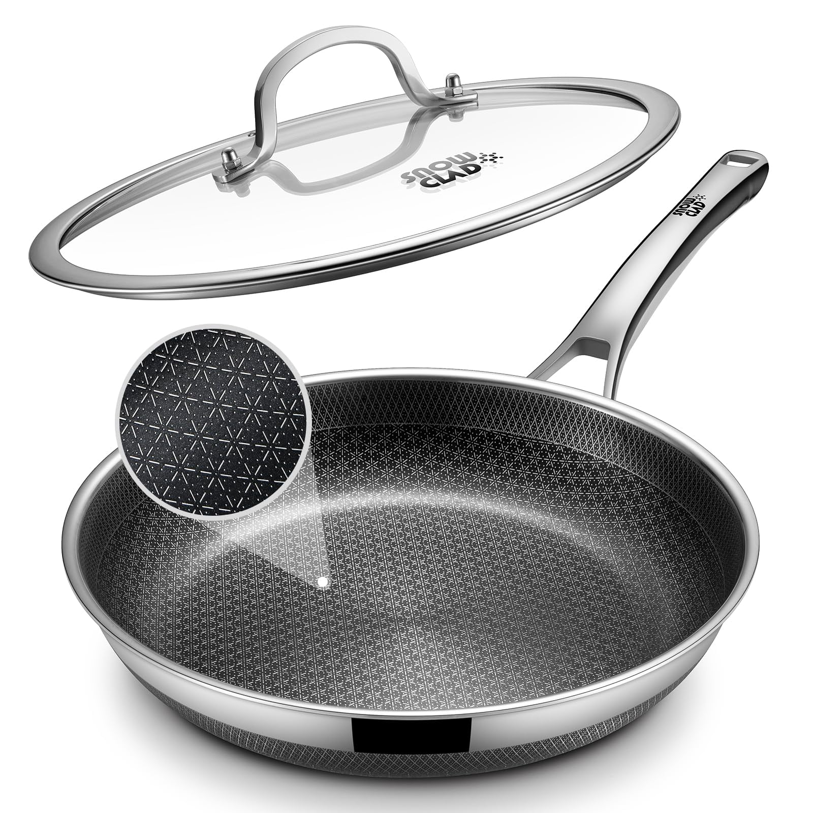 Sartén Yonida Antiadherente De 30 Cm Con Tapa De Acero Inoxidable