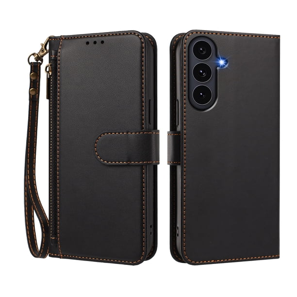 Funda Tipo Billetera para samsung galaxy S26 FE con Soporte y Bolsillo con Cierre Negro