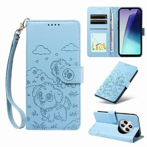 Funda Billetera FOXDOCK Compatible con Xiaomi POCO C75, Diseño Perrito Tierno, Ranuras para Tarjetas y Soporte Plegable
