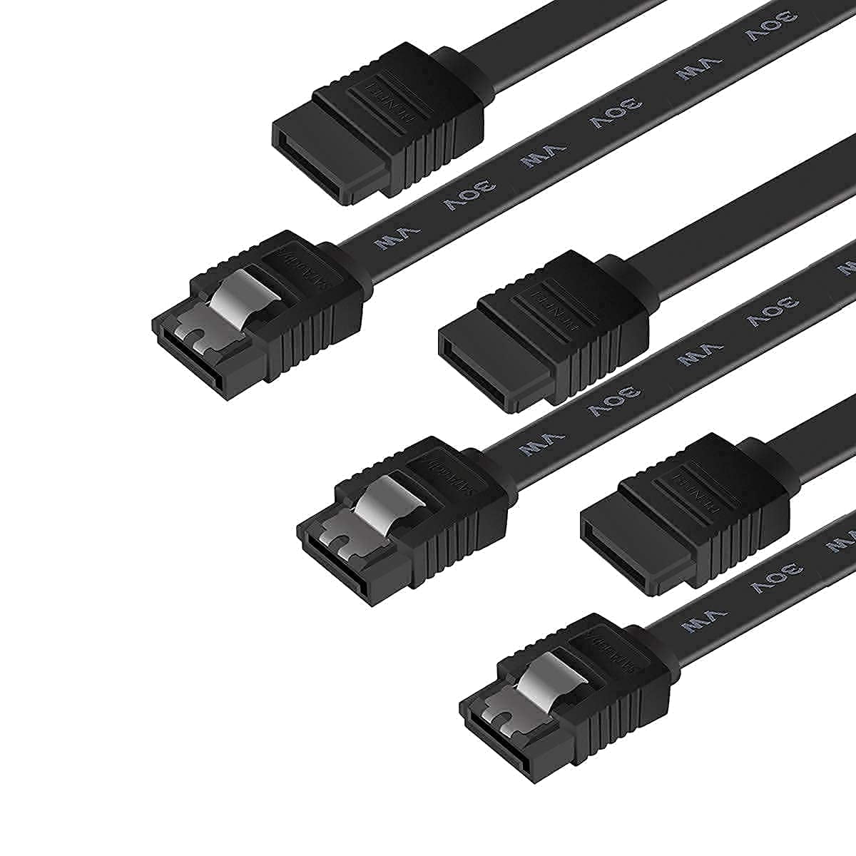 Cable Sata Iii Benfei, Paquete De 3, 46 Cm, 6 Gbps, Con Seguro