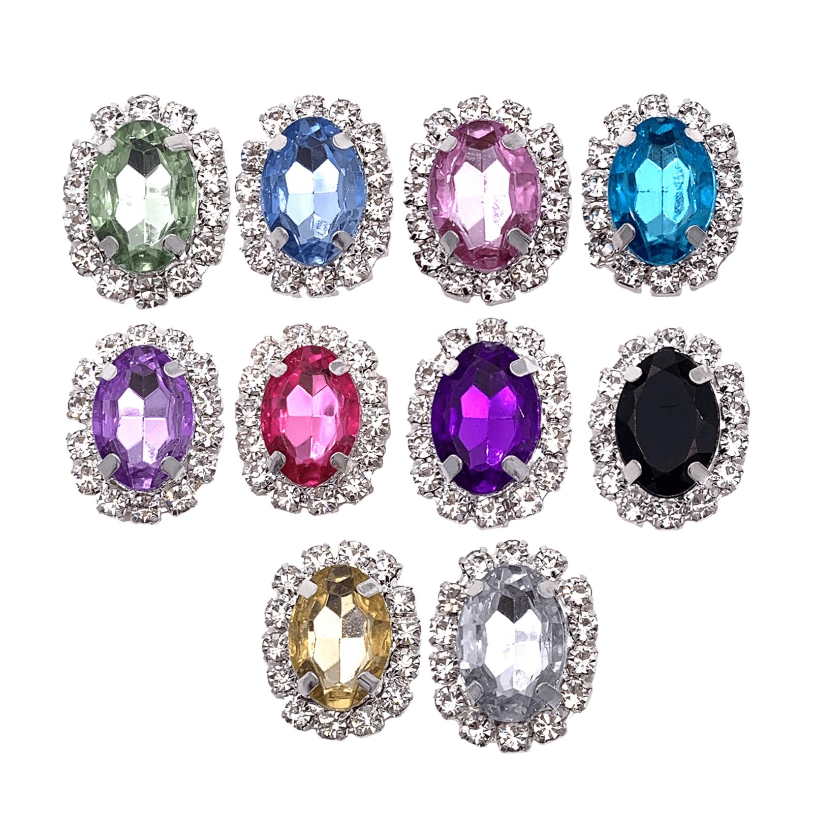 Bothyi - 10 Uds. Botones De Diamantes De Imitación Con Parte Trasera Plana Colgantes Para Ramo De Novia Boda