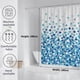 thumbnail image 4 of Cortina de baño impermeable con diseño de flores azules, lavable, de tela, con 12 anillas., 4 of 5