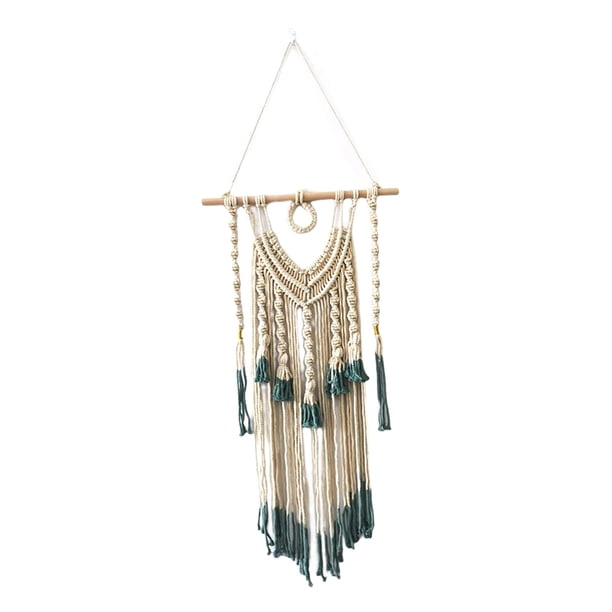 Tapiz nórdico de macramé para colgar en la pared, tapiz bohemio con borlas largas, arte de pared colgante para apartamento, dormitorio, sala de estar,