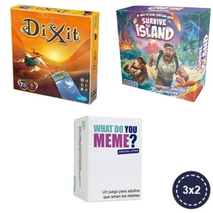 Asmodee - Pack - Dixit + Survive The Island + What Do You Meme
