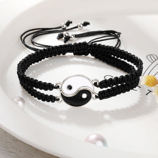 2Pcs Yin Yang Adjustable Bracelets - Perfect Gift for BFFs & Couples on Valentine's Day!