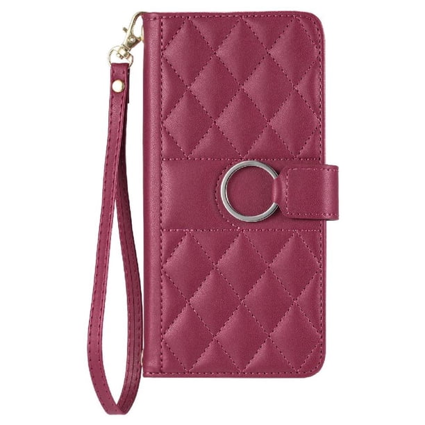 Funda Acolchada con Anilla y Correa para Samsung Galaxy S23 Slots para Tarjetas Rojo