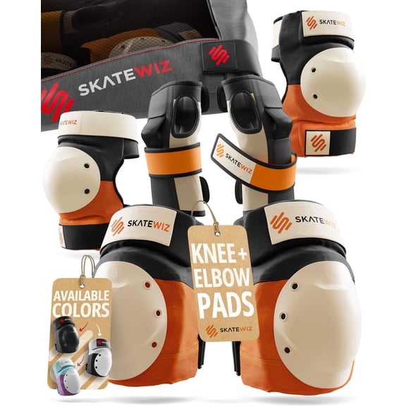 Rodilleras y coderas SKATEWIZ M/L Naranja para Patinaje/Skateboarding
