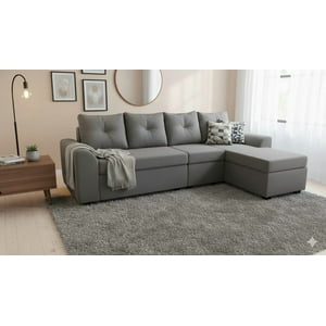 Deco Outlet Gm - Seccional Modular Bruselas 4.1 Felpa Gris