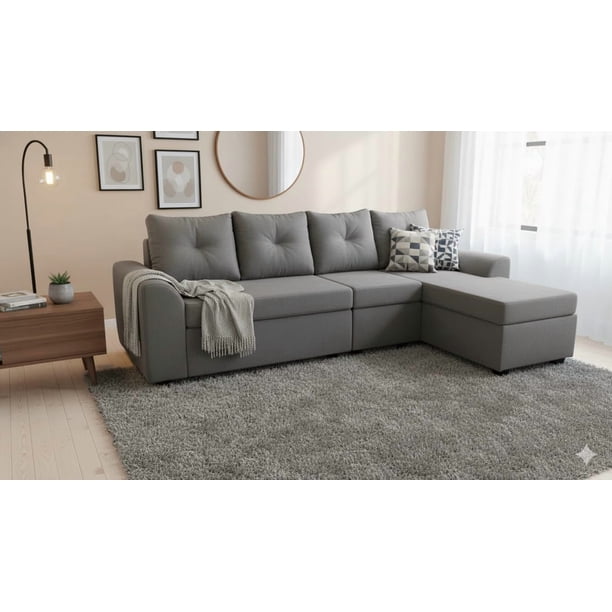 Seccional Modular Bruselas 4.1 Felpa Gris