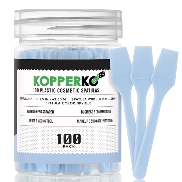 Espátula cosmética Kopperko 6 cm Pack de 100 color azul cielo