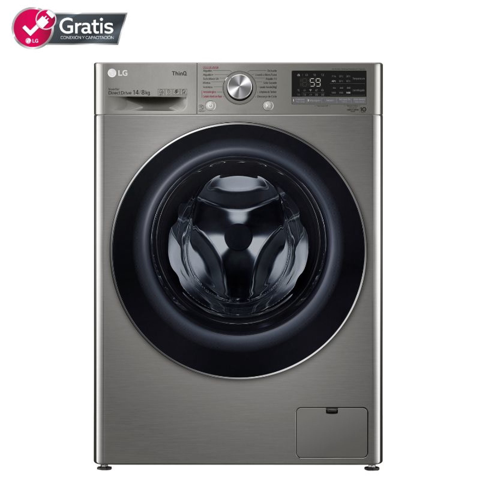 Lg - Lavadora Secadora 14 Kg / 8 Kg Wd14vvc4s6c