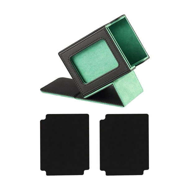 Caja de almacenamiento para tarjetas coleccionables, contenedor resistente para más de 100 tarjetas con fundas, para TCG, tarjetas deportivas y tarjet Verde negro