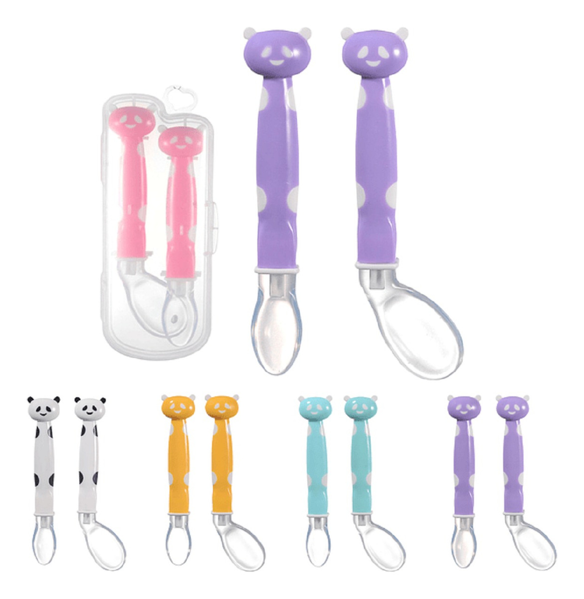 Genérico - Set 3 Cucharas Silicona Entrenamiento Bebes Cocina Lau