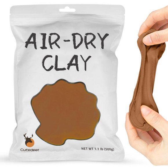 Arcilla de modelar Air Dry Clay Cutedeer Brown, 500 g, para niños