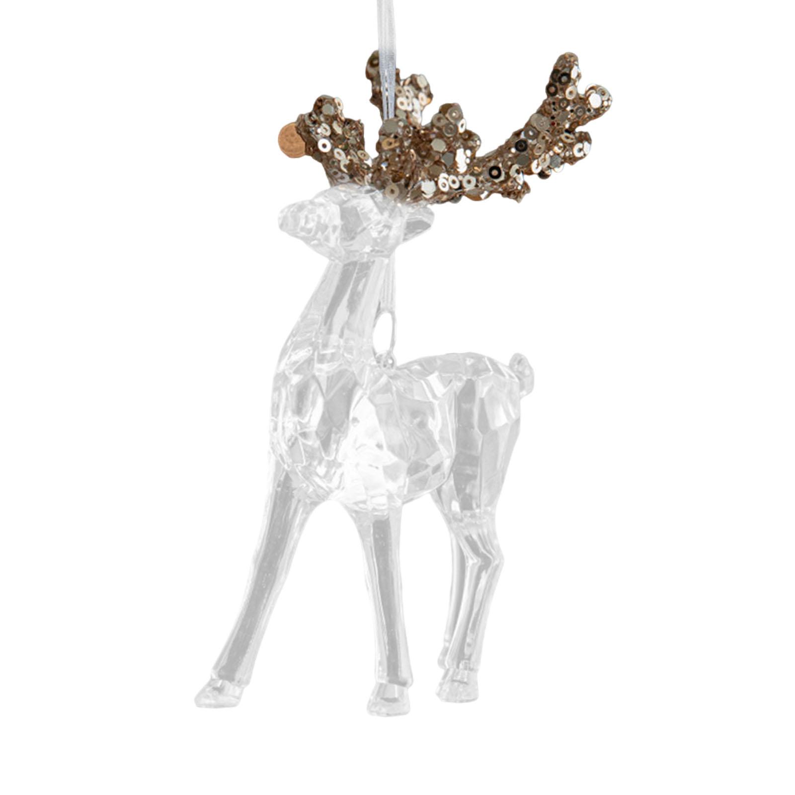 Magideal - Adornos Navideños De Alce, Decoraciones Navideñas, Adornos Colgantes Transparentes, Decoración Navideña Para Celebraciones, Oficina, Corona, Guirnalda De Pie