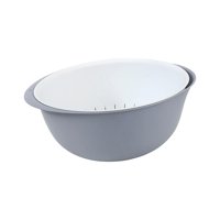 Bothyi - Juego De Cuencos Y Colador De Cocina Resistente 2 En 1 Para Fideos Espaguetis Gris Pequeño
