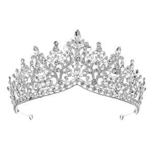 Magideal - Tiara De Boda, Tocado Nupcial, Diadema Elegante, Pinza Para El Pelo, Diadema De Corona A La Moda, Diadema Para Graduación, Cumpleaños, Deshierbe Para Estilo B Plata