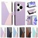 thumbnail image 5 of Funda Cartera Tricolor para Huawei Pura 80 Pro con Ranuras, Morado, 5 of 6