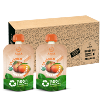 Ama Time - Pack 32 Unid - Puré Manzana Mango Reciclable 90 Grs
