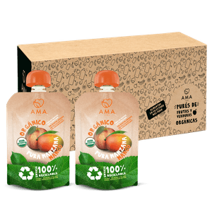 Ama Time - Pack 32 Unid - Puré Manzana Mango Reciclable 90 Grs