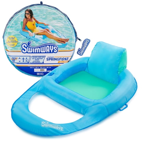 Tumbona Swimways Spring Float Premium Reclinable Azul Cielo