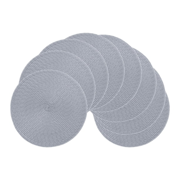 REGALWOVEN Manteles Rústicos Juego de 6 Manteles Tejidos para Decoración de Mesa de Comedor Interior Exterior Lavables Mantel de Cocina Limpiar con Paño Gris Claro 15x15 pulgadas
