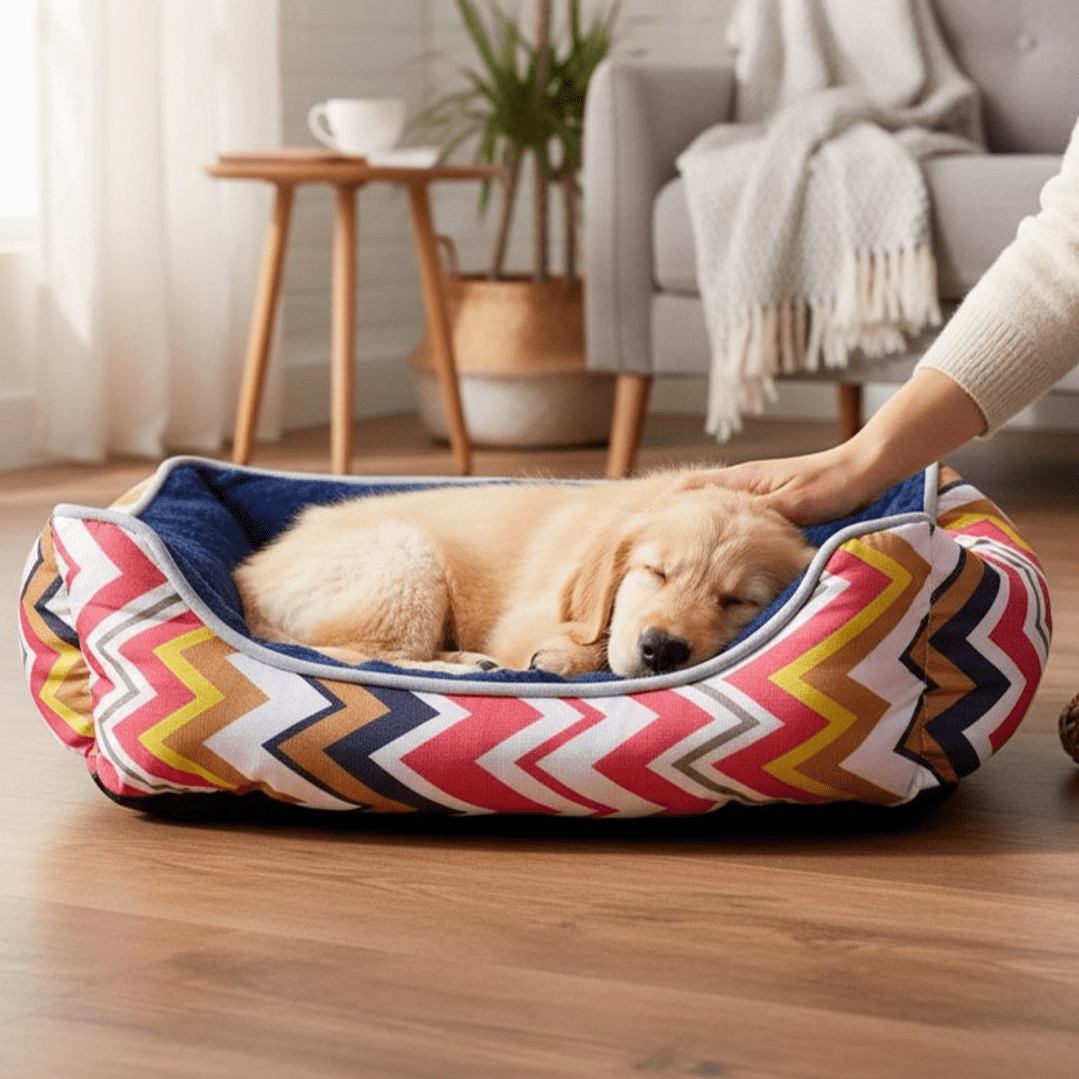 Bloccare - Cama Para Mascotas Espuma - Talla L (tricolor Rojo)