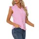 thumbnail image 4 of INSPIRE CHIC Blusa de Cuadros para Mujer de Regreso a Clases con Cuello en V y Mangas con Volantes, Camisas de Cuadros Rosa Talla L, 4 of 6