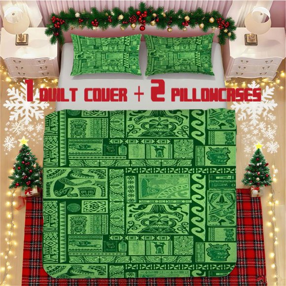 Tiki Style Soft Printed Bedding Set Polyester Fabric Decorative & Warm
