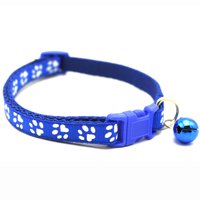 Genérico - Collar Huellita Con Cascabel Para Gatos Azul Rey