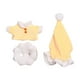 thumbnail image 3 of 3x Muñecos De Peluche, Pijamas, Disfraces, Muñeco Colgante, Ropa De Tela Con Colgante Desmontable, Amarillo, 3 of 3