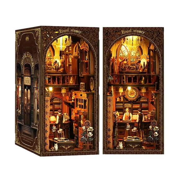 Rompecabezas 3D de madera para estantería NEXTIPS Book Nook, set de casa en esquina