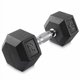 thumbnail image 1 of Mancuerna hexagonal con revestimiento de goma Philosophy Gym, pesa de mano, 25 libras, 1 of 5