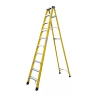 Genérico - Escalera Fibra De Vidrio Industrial 3.1Mts 10 Peldaños 150Kg Amarilla