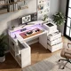 thumbnail image 1 of Escritorio Homeoffice Estacion Del Trabajo Con Luz Y Enchufe Color Blanco, 1 of 8