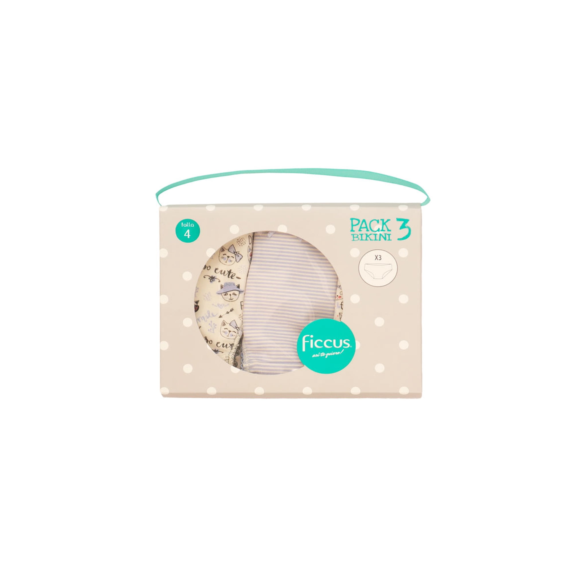 Pack Triple Bikini Kids Niña Ficcus
