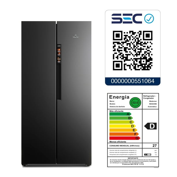 Refrigerador Mademsa Side by Side No Frost / MAS430B 426 Litros