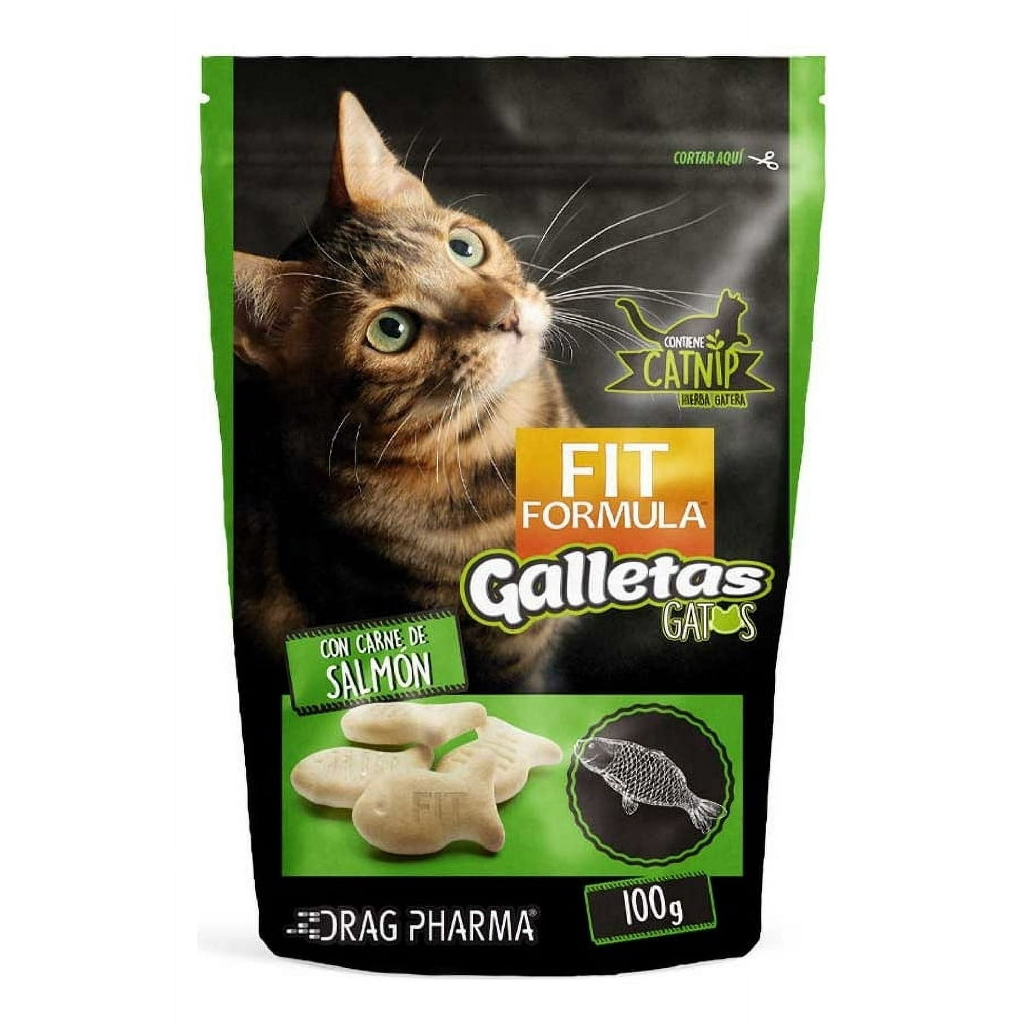 Fit Fórmula Snack Gatos Galletas Salmón Con Catnip 100 Grs.