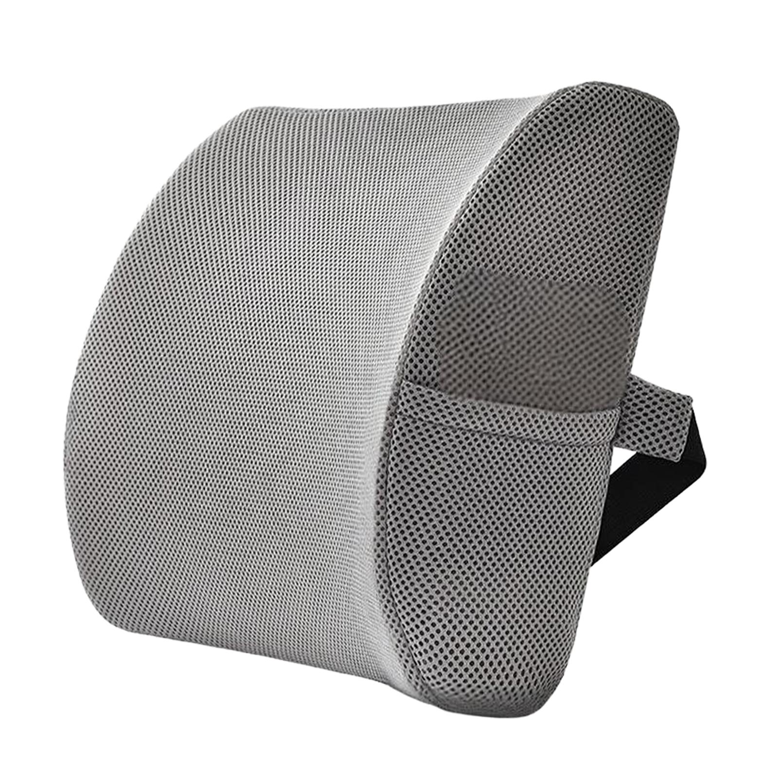 Ioensy - Cojín De Apoyo Para La Espalda, Transpirable, Ligero, De Espuma Viscoelástica Para Sofá, Regalo Para El Hogar, Color Gris