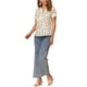 thumbnail image 2 of INSPIRE CHIC Blusa de Mujer con Estampado de Puntos para Regreso a Clases, Cuello en V, Manga Corta, Top para el Trabajo, Talla L, Negro-Albaricoque, 2 of 6