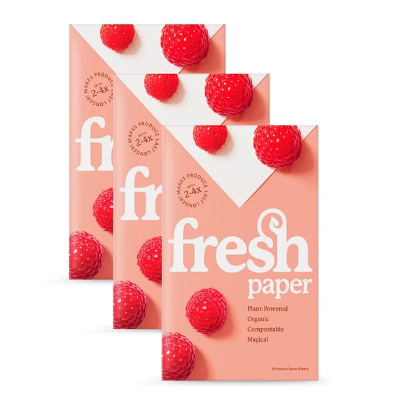 Food Saver THE FRESHGLOW CO FRESHPAPER mantiene las frutas y verduras frescas entre 2 y 4 veces más, 16 hojas reutilizables (2 paquetes)