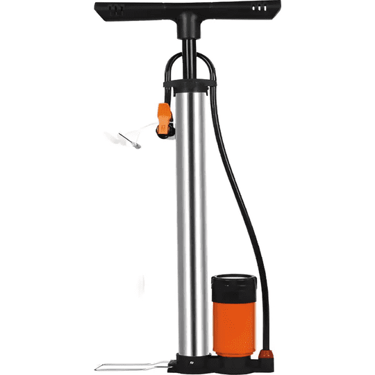 Genérico - Bombin Bicicleta Profesional Inflador Balon Medidor Presion Color Plateado